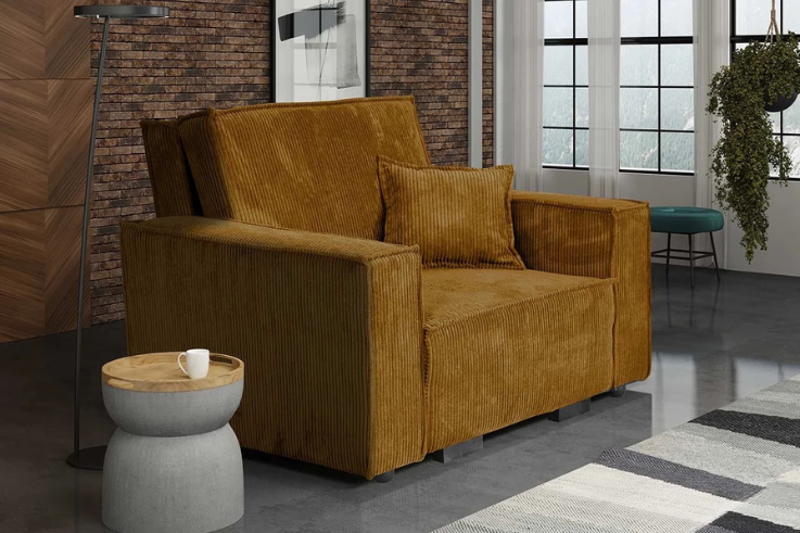 Sztruksowa sofa 1-osobowa
